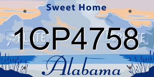 1CP4758 Alabama License Plate