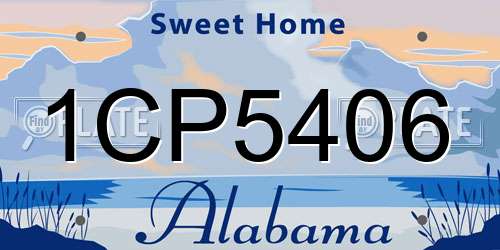 1CP5406 Alabama License Plate