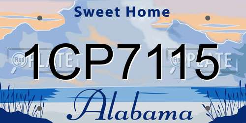 1CP7115 Alabama License Plate