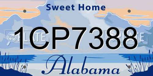 1CP7388 Alabama License Plate