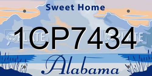 1CP7434 Alabama License Plate