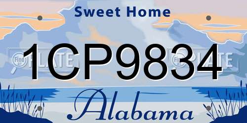 1CP9834 Alabama License Plate