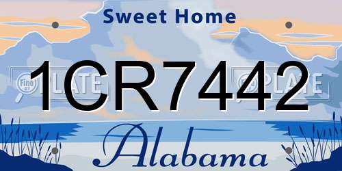 1CR7442 Alabama License Plate