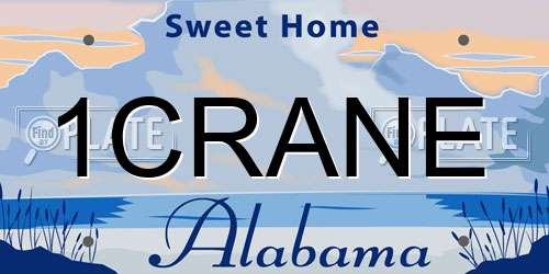 1CRANE Alabama License Plate