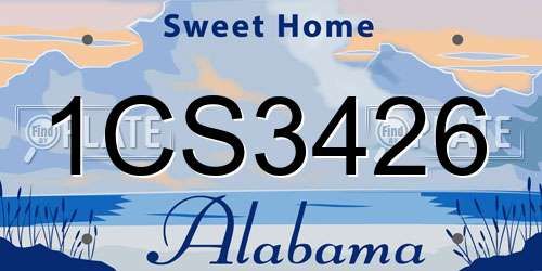 1CS3426 Alabama License Plate
