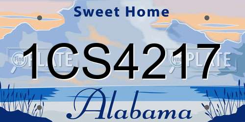 1CS4217 Alabama License Plate