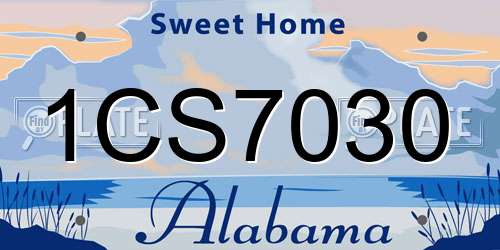 1CS7030 Alabama License Plate