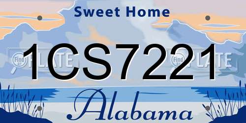 1CS7221 Alabama License Plate