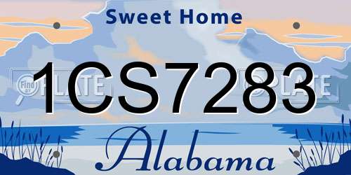 1CS7283 Alabama License Plate