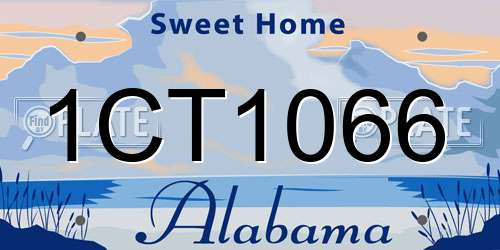 1CT1066 Alabama License Plate