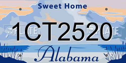 1CT2520 Alabama License Plate