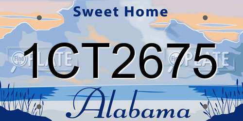 1CT2675 Alabama License Plate