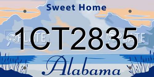 1CT2835 Alabama License Plate