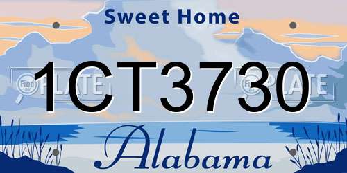1CT3730 Alabama License Plate