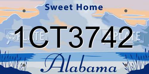1CT3742 Alabama License Plate