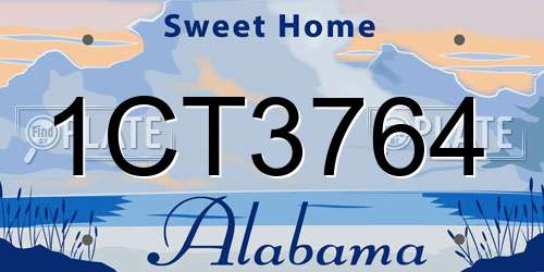 1CT3764 Alabama License Plate
