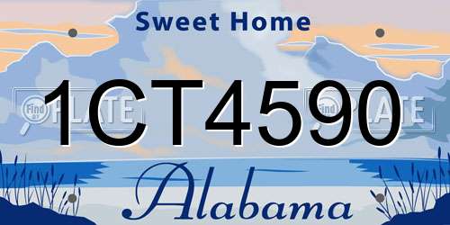 1CT4590 Alabama License Plate