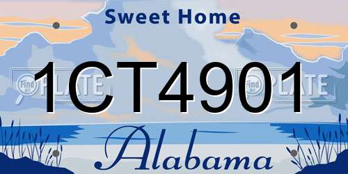 1CT4901 Alabama License Plate