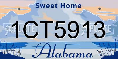 1CT5913 Alabama License Plate