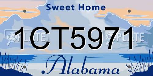1CT5971 Alabama License Plate