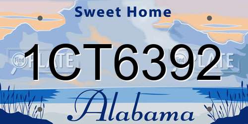 1CT6392 Alabama License Plate