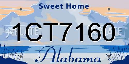 1CT7160 Alabama License Plate