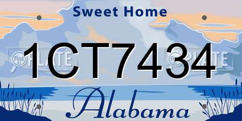 1CT7434 Alabama License Plate