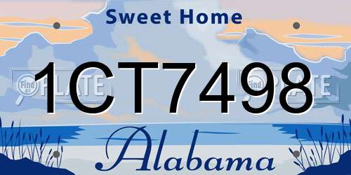 1CT7498 Alabama License Plate