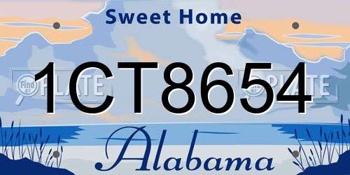 1CT8654 Alabama License Plate