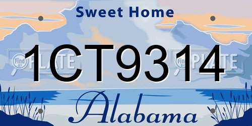 1CT9314 Alabama License Plate