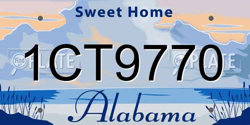 1CT9770 Alabama License Plate