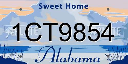 1CT9854 Alabama License Plate