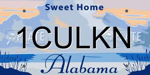 1CULKN Alabama License Plate