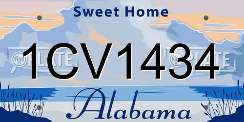 1CV1434 Alabama License Plate