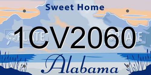 1CV2060 Alabama License Plate