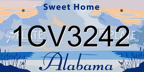 1CV3242 Alabama License Plate