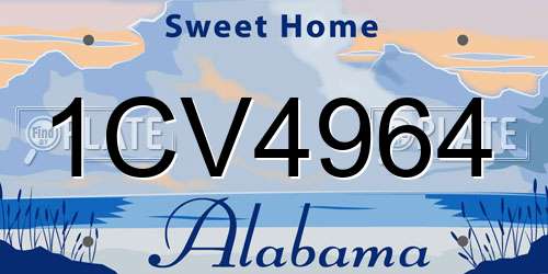 1CV4964 Alabama License Plate