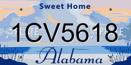 1CV5618 Alabama License Plate