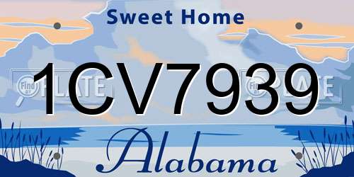 1CV7939 Alabama License Plate
