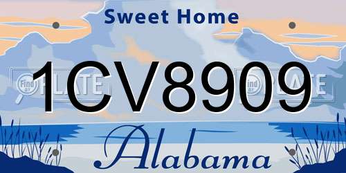 1CV8909 Alabama License Plate