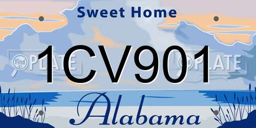 1CV901 Alabama License Plate
