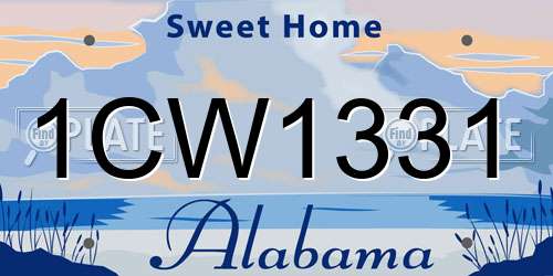 1CW1331 Alabama License Plate
