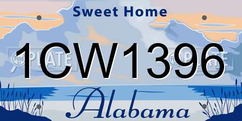 1CW1396 Alabama License Plate