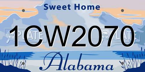 1CW2070 Alabama License Plate