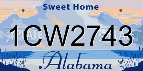 1CW2743 Alabama License Plate