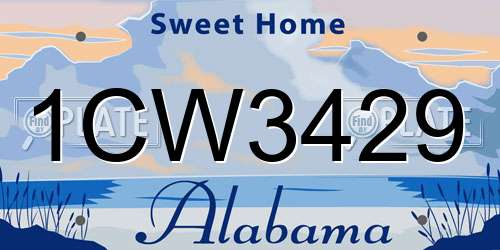 1CW3429 Alabama License Plate