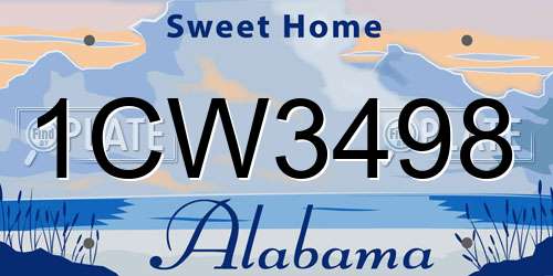 1CW3498 Alabama License Plate