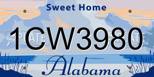1CW3980 Alabama License Plate