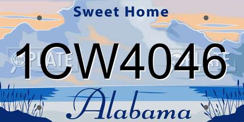 1CW4046 Alabama License Plate