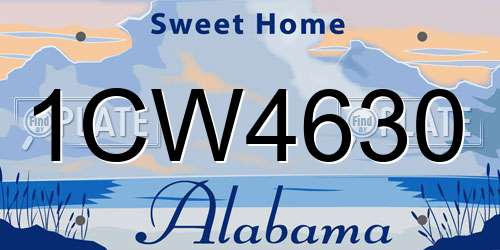 1CW4630 Alabama License Plate